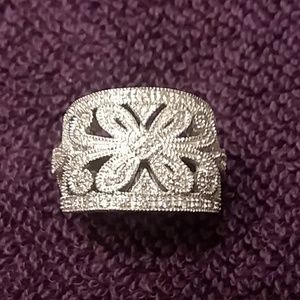 Diamond and sterling ring